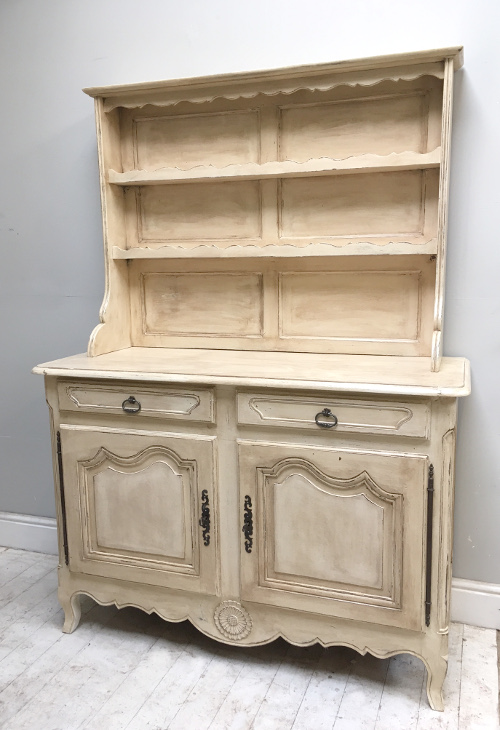 Id4286 Superb Antique French Painted Kitchen Dresser